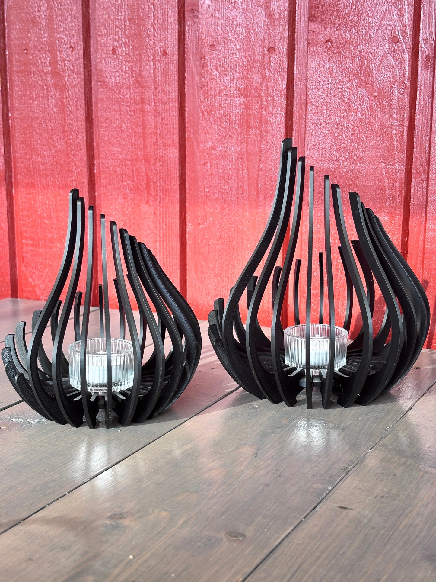 Eleganta Värmeljuslyktor Set i 2 Delar