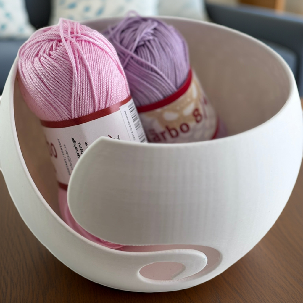 Elegant Garnskål - Modern Stickhjälp för Ditt Handarbete