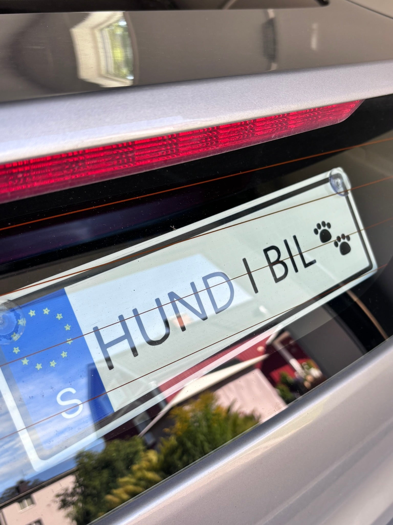 Hund i bil skylt