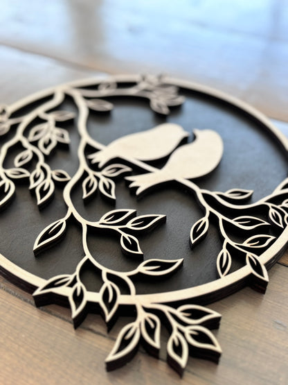 Laser cut painting Birds