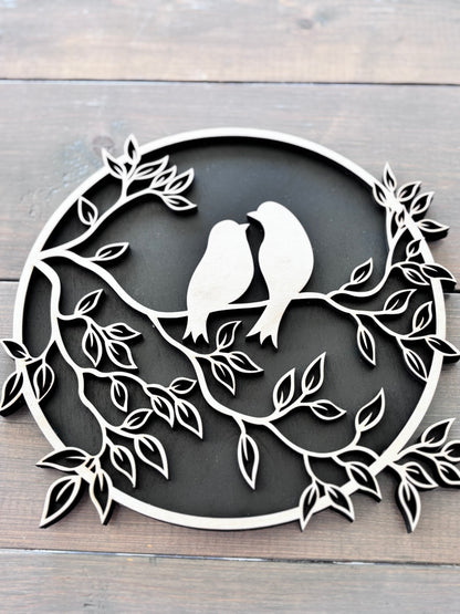 Laser cut painting Birds