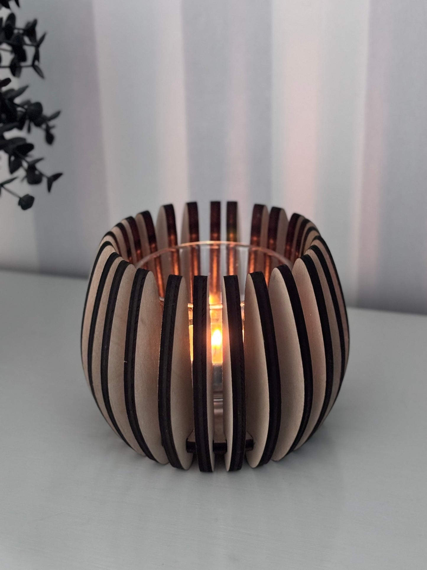 Stylish Lantern in Wood - Laser-cut Plywood