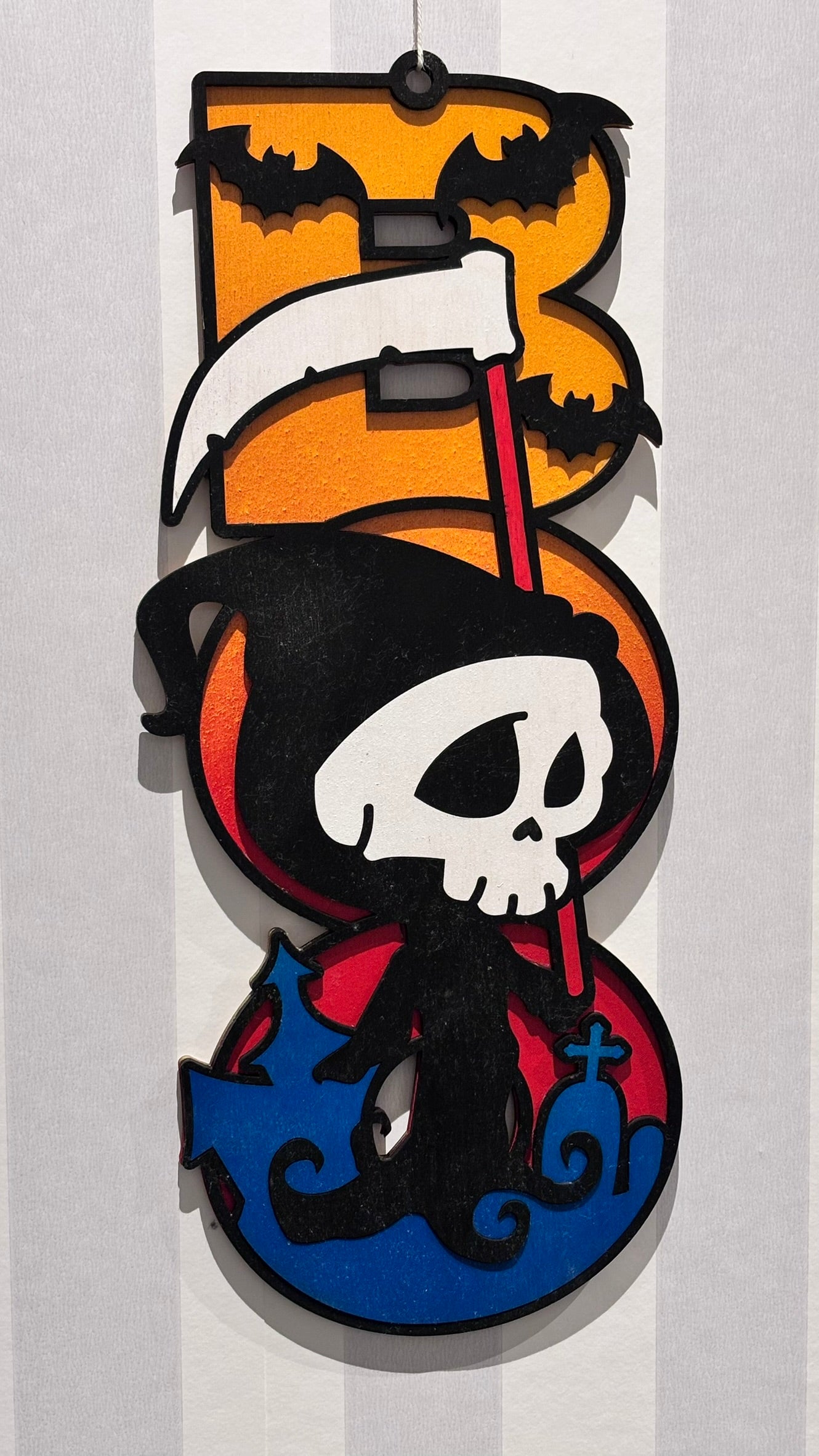 🎃 Handmade Reaper Boo Sign - Make Halloween extra charming! 👻