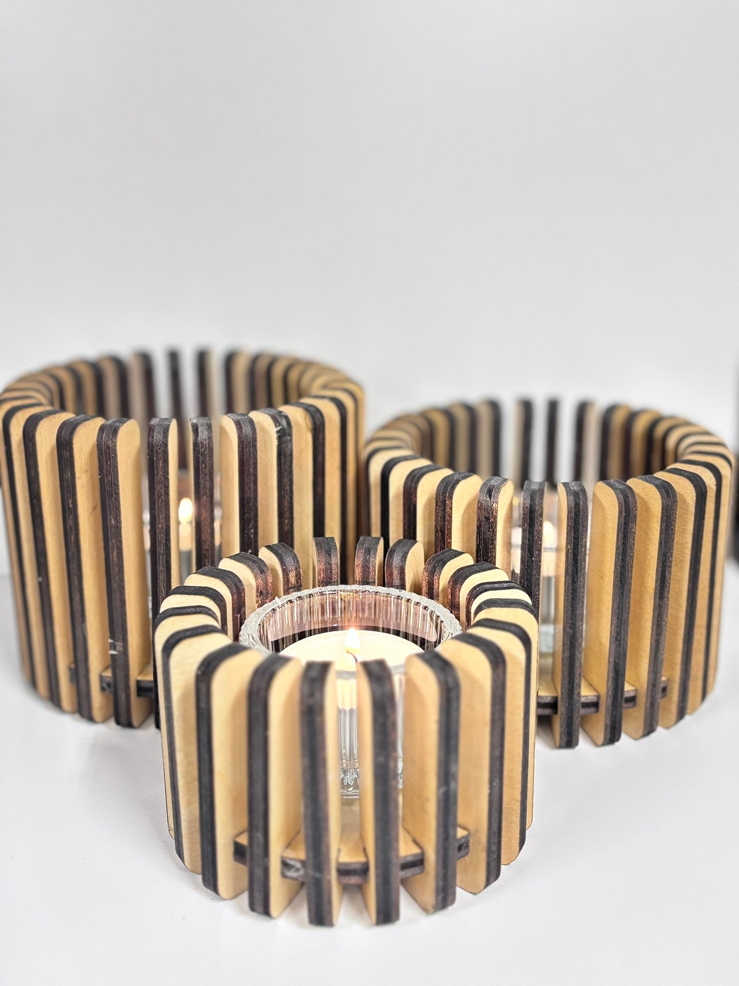 Tealight Holder Round Set Small-Medium-Large - Laser Cut File Digital Download