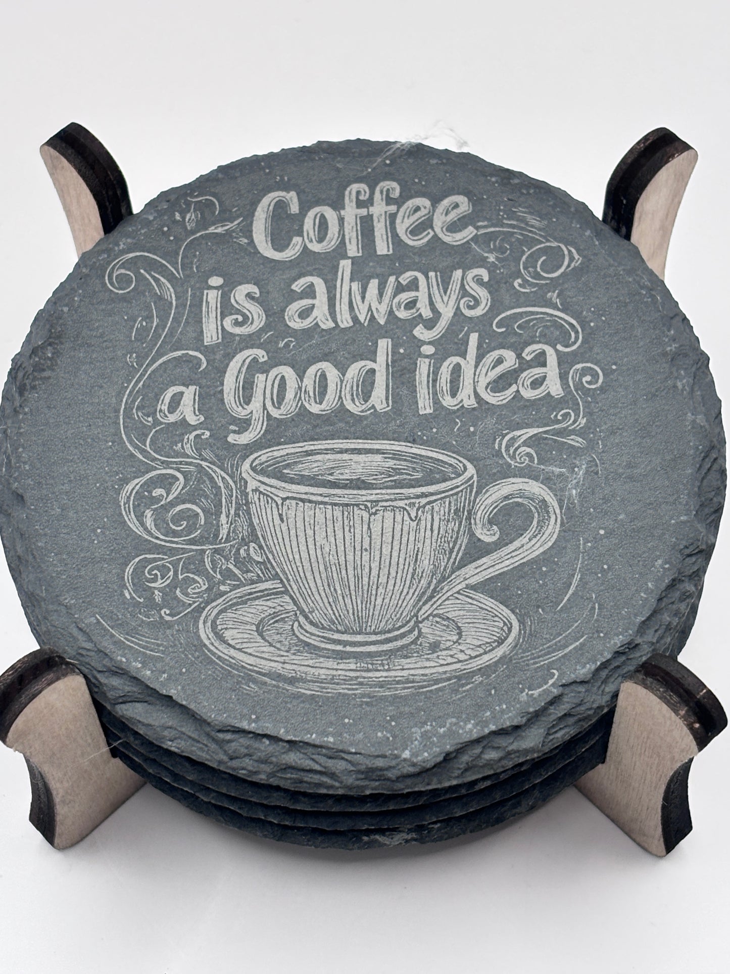 Skifferunderlägg i naturlig skiffer – 4 stycken
