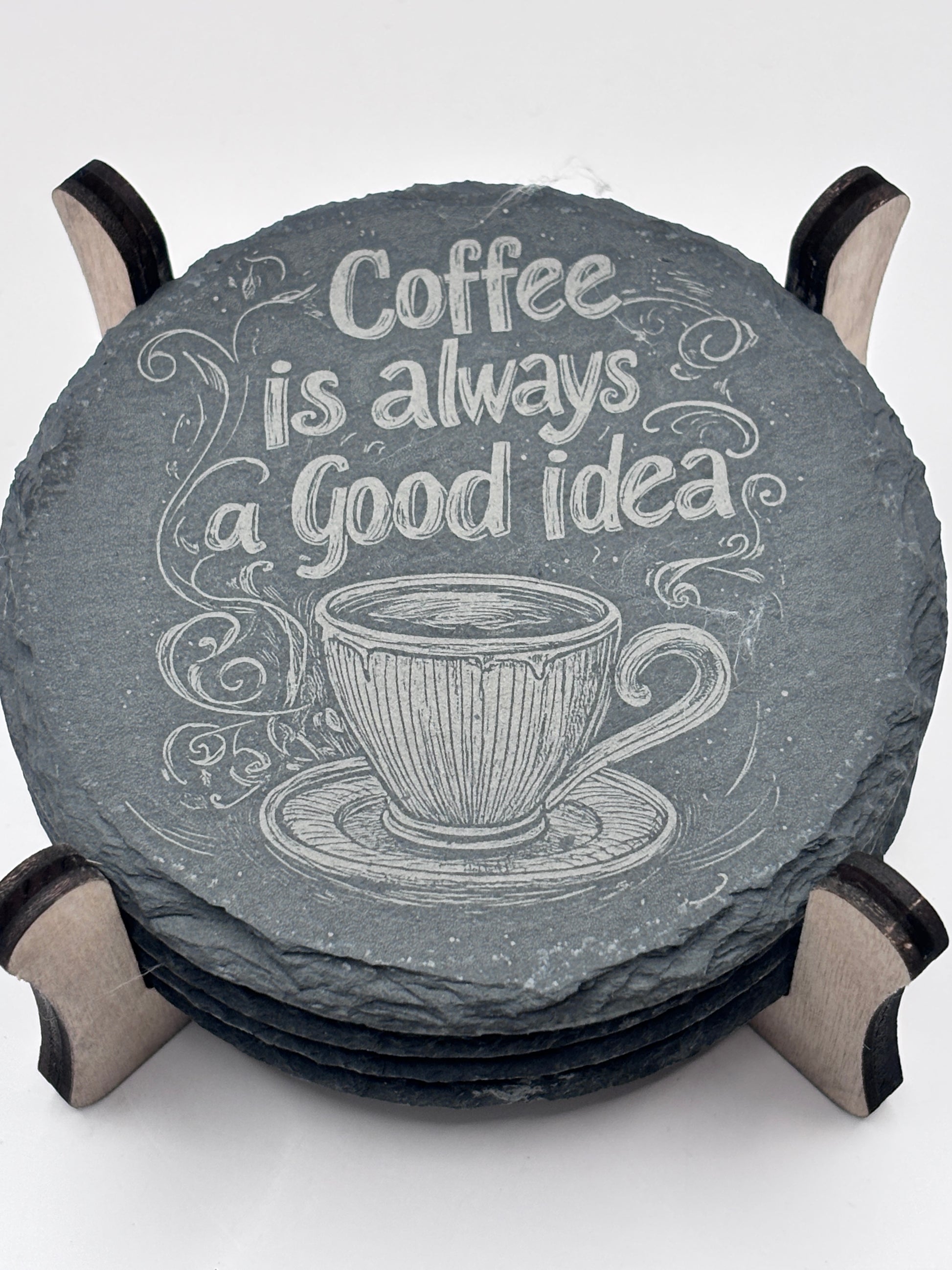 Skifferunderlägg i naturlig skiffer – 4 stycken
