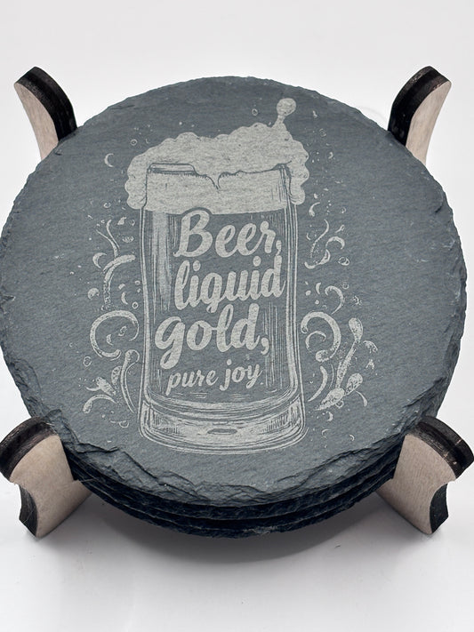 Underlägg i skiffer 4-pack – stilrena skydd för bord