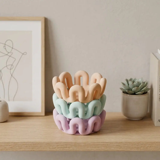 Staplingsbara Wibble förvaringsskålar i organisk design – 3D-printade i Sverige